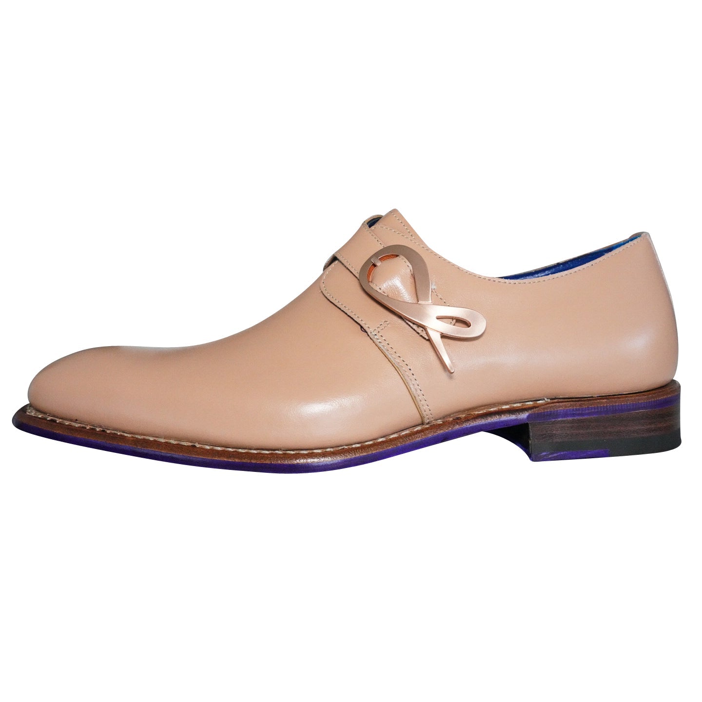 Latte With Rose Gold Hardware Monk Strap-7