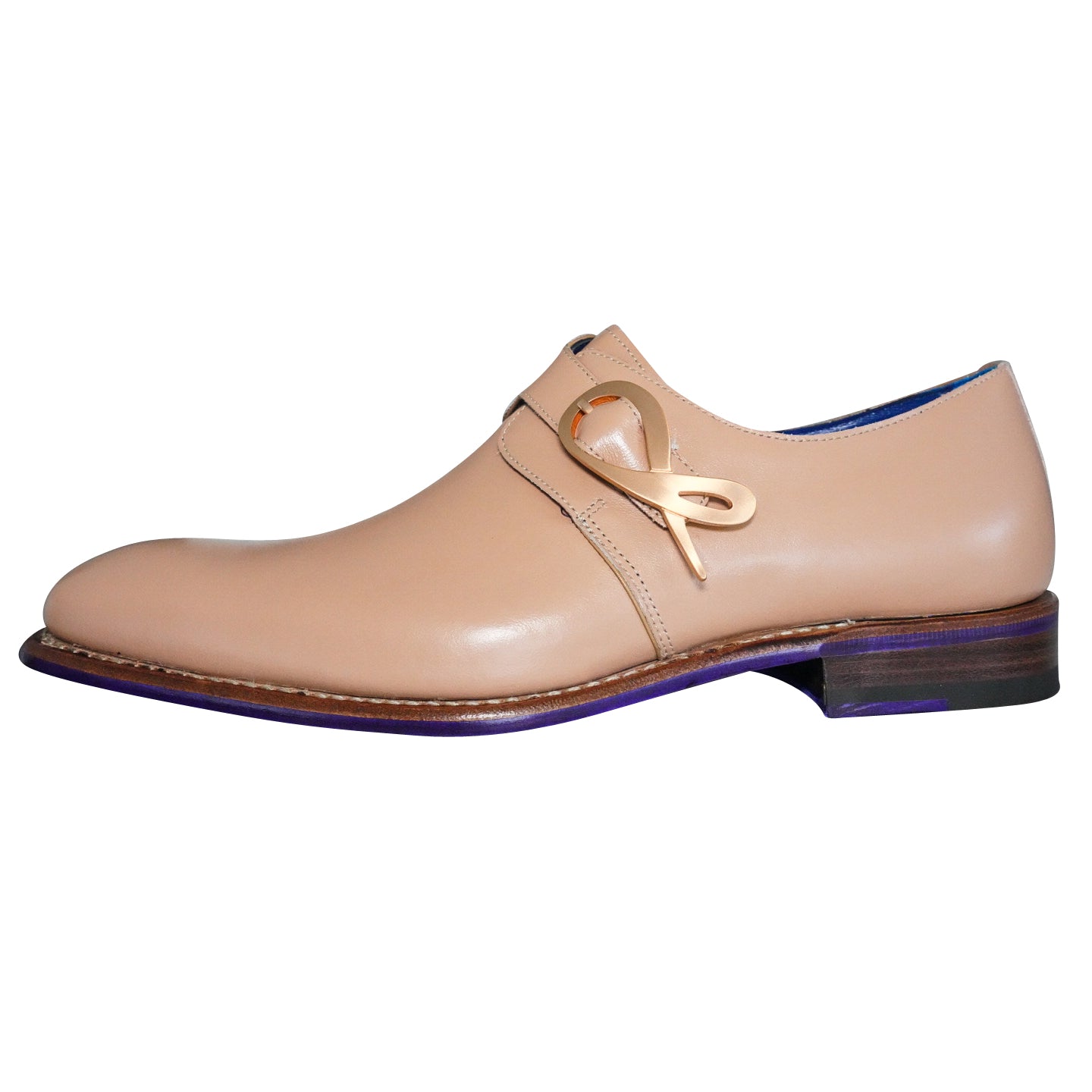 Latte With Yellow Gold Hardware Monk Strap-7