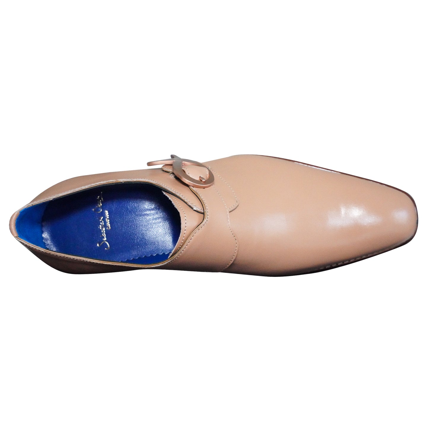 Latte With Rose Gold Hardware Monk Strap-6