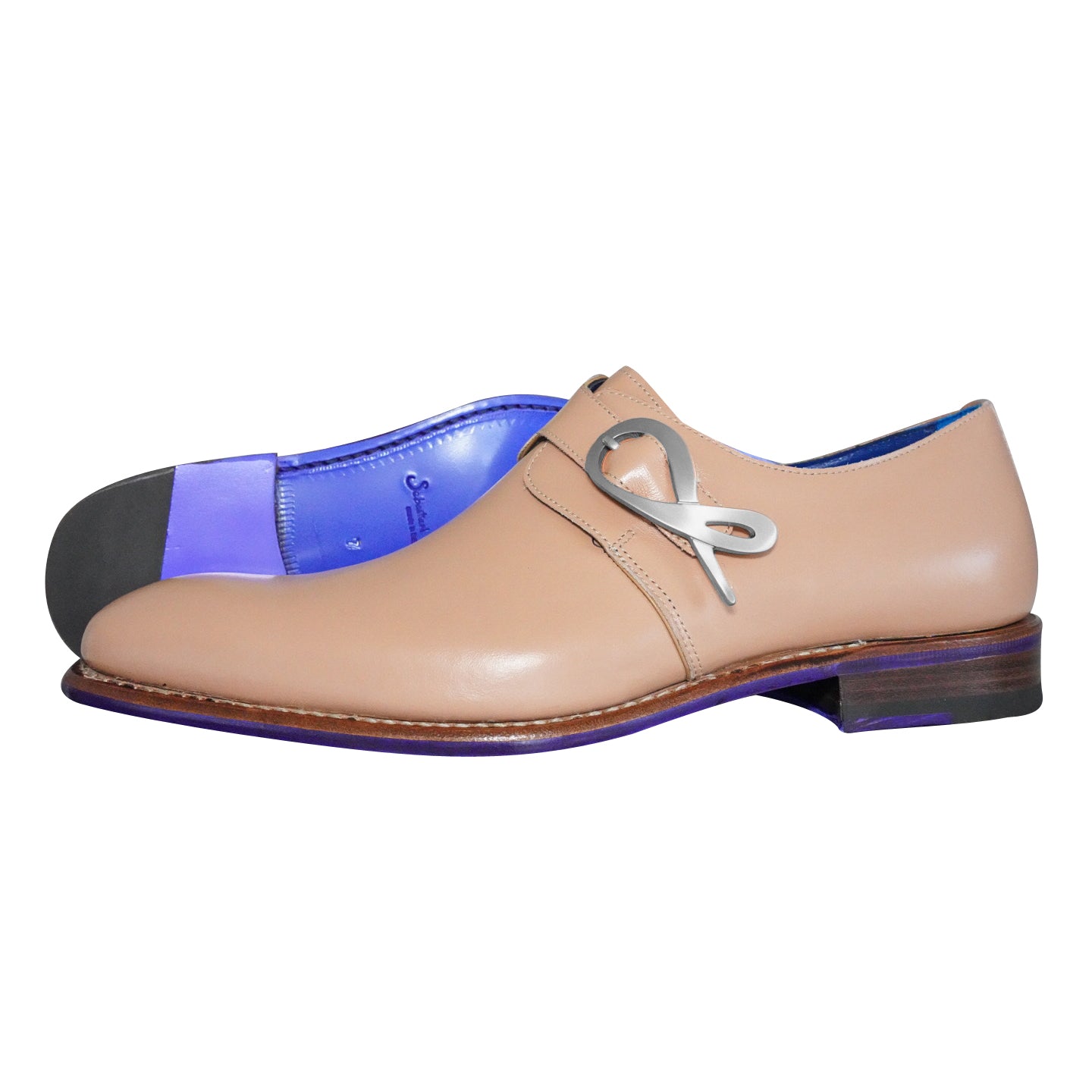 Latte With Silver Hardware Monk Strap-5