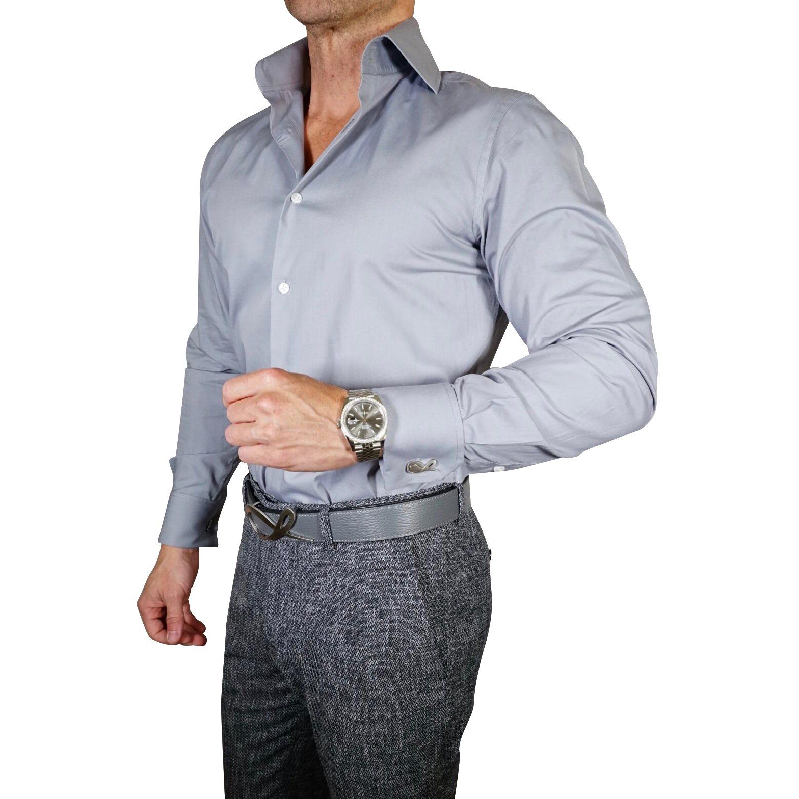 Cloud Grey Poplin Dress Shirt @ The Vault-1