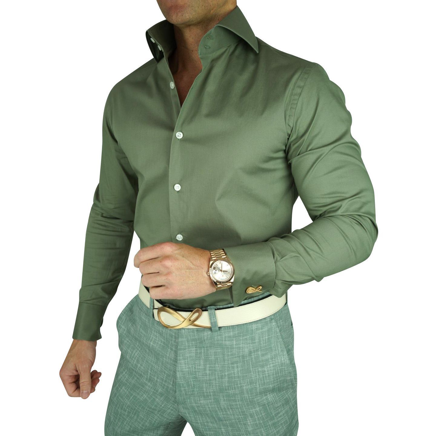 Olive Green Dress Shirt @ The Vault-1