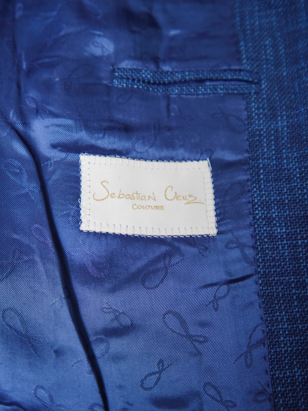 Prussian Blu Lino Tweed Jacket-7