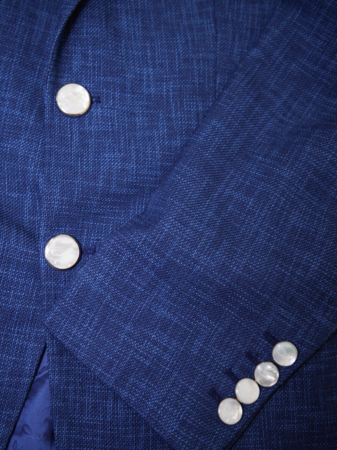 Prussian Blu Lino Tweed Jacket-8
