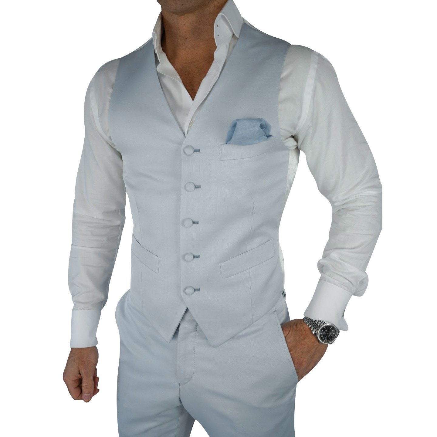 Baby Blu Evento Naked Ciottoli Waistcoat-1