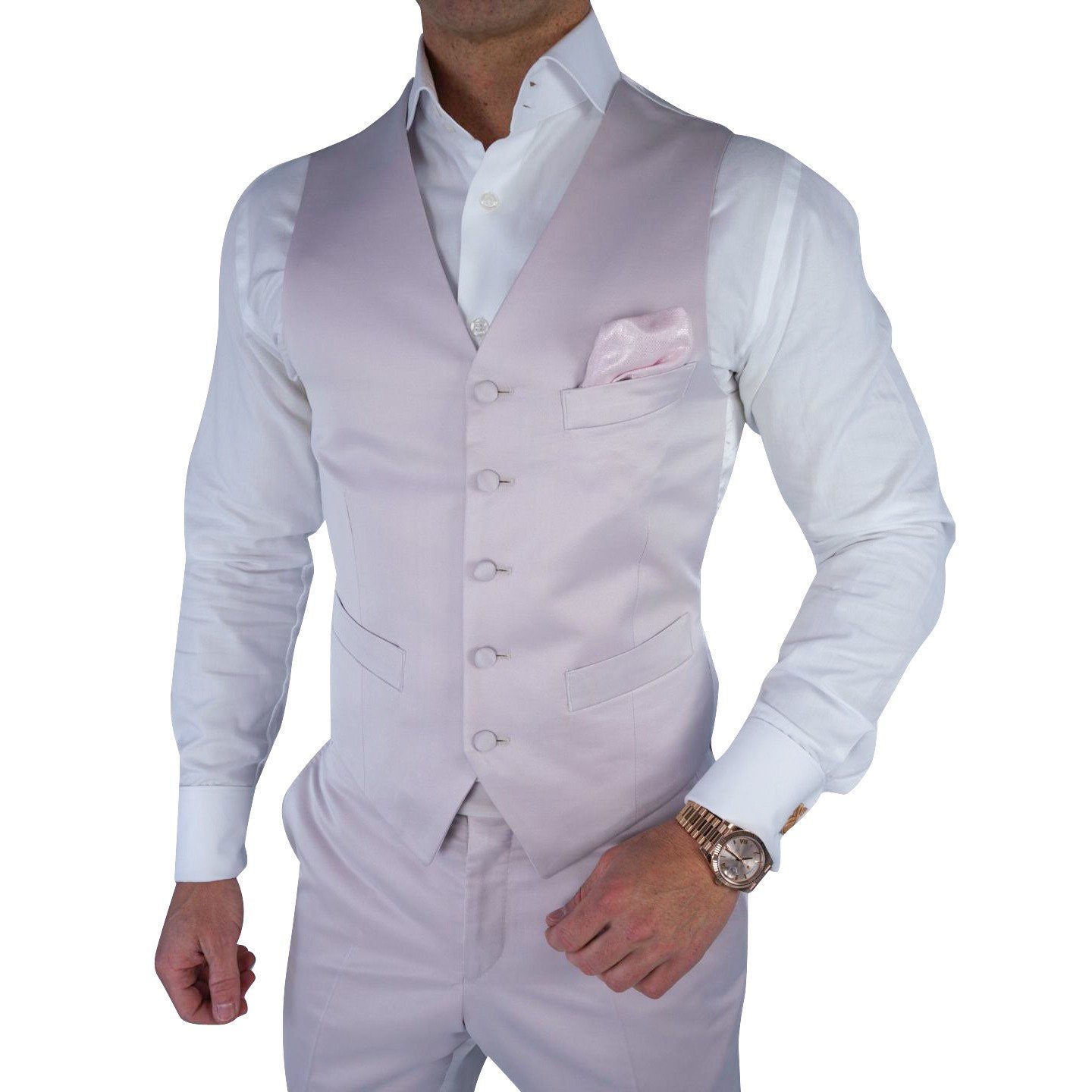 Pale Pink Evento Naked Ciottoli Waistcoat-1