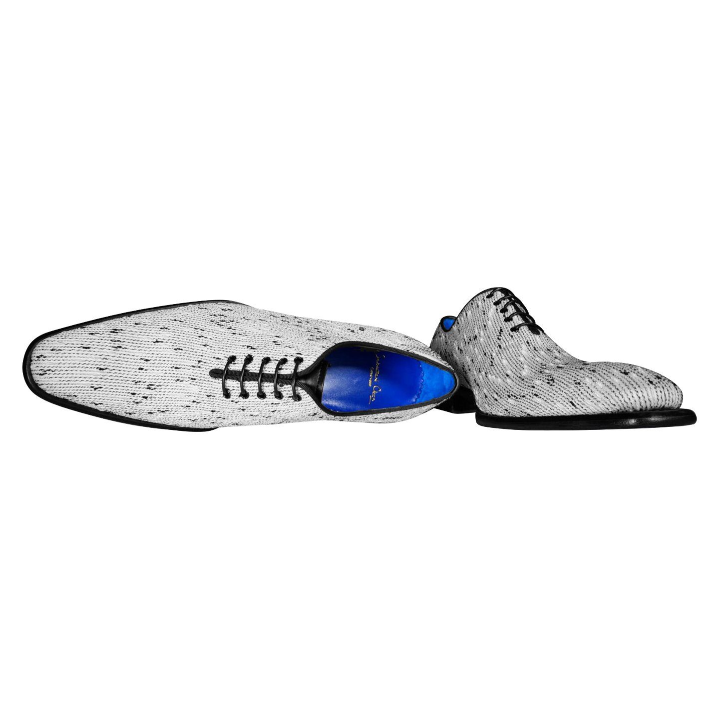 White Tweed Legare Lace Ups-4