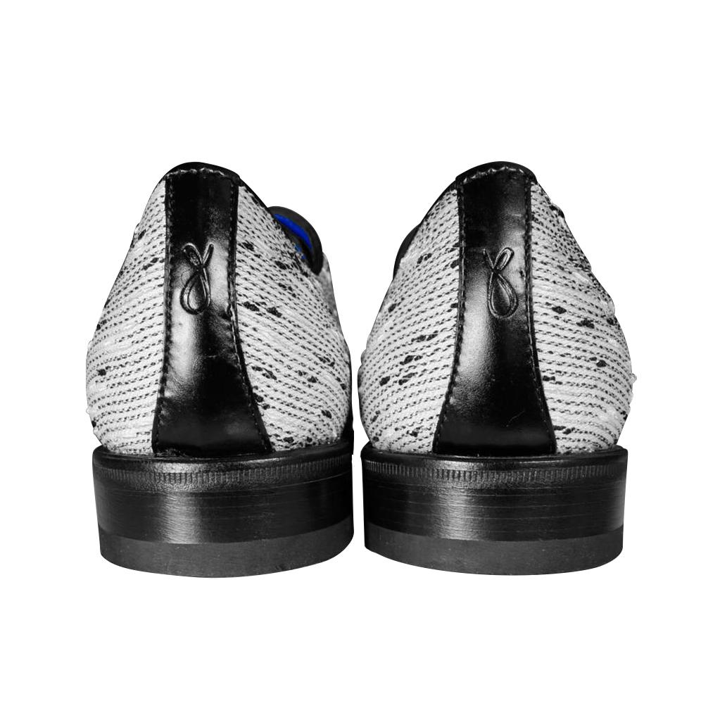White Tweed Legare Lace Ups-9