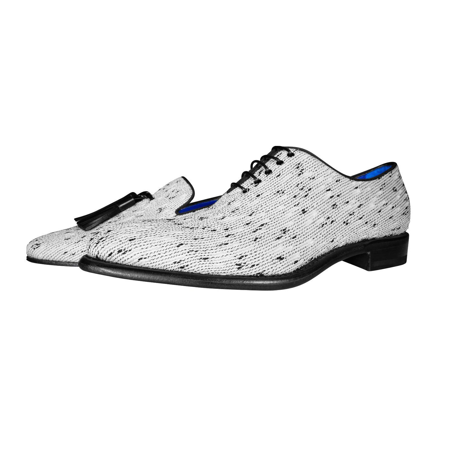 White Tweed Legare Lace Ups-10