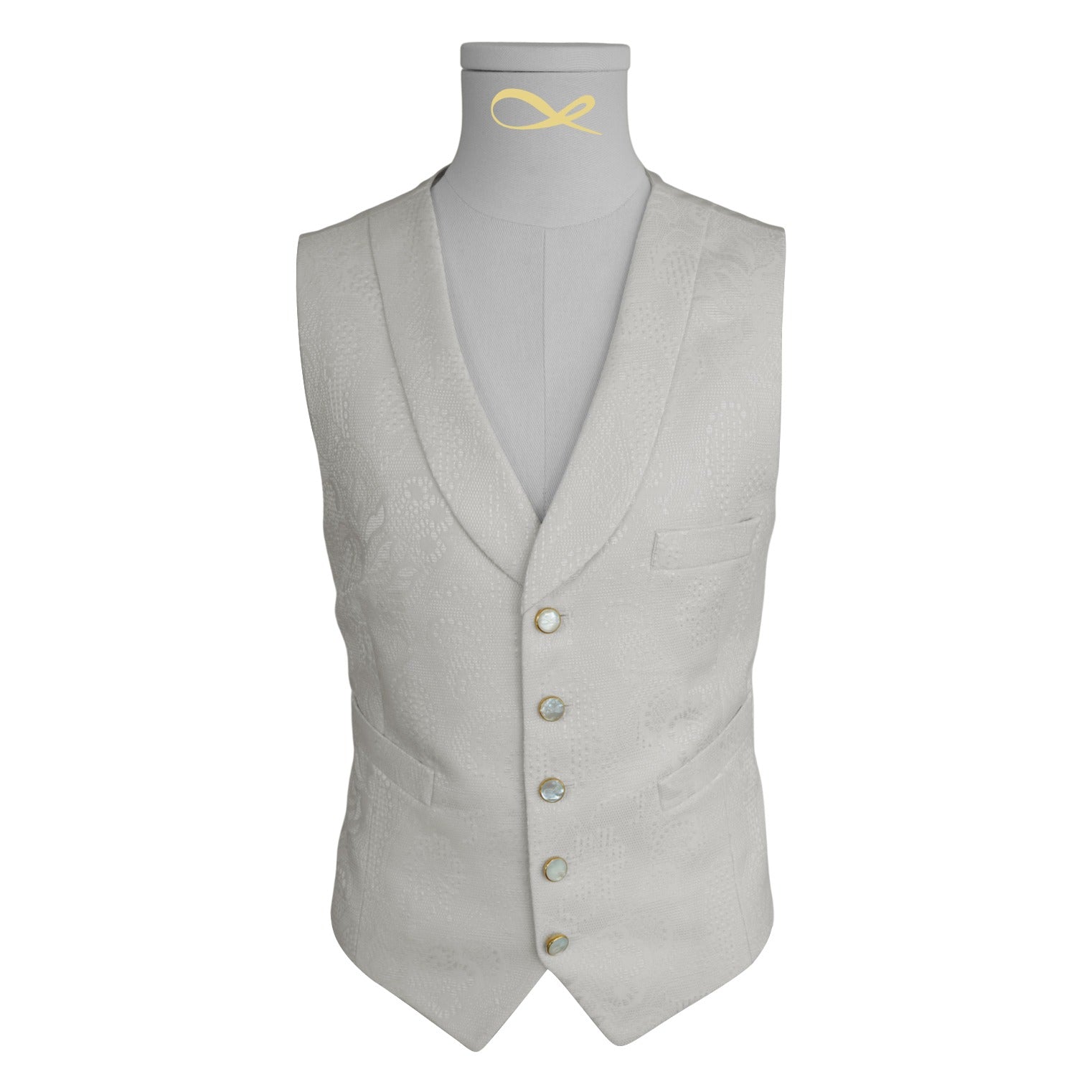 Latte Damask Ciottoli Waistcoat-2
