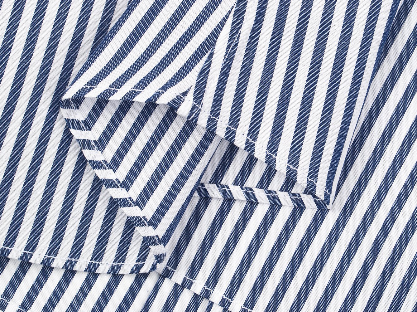 Navy Awning Poplin Dress Shirt-4