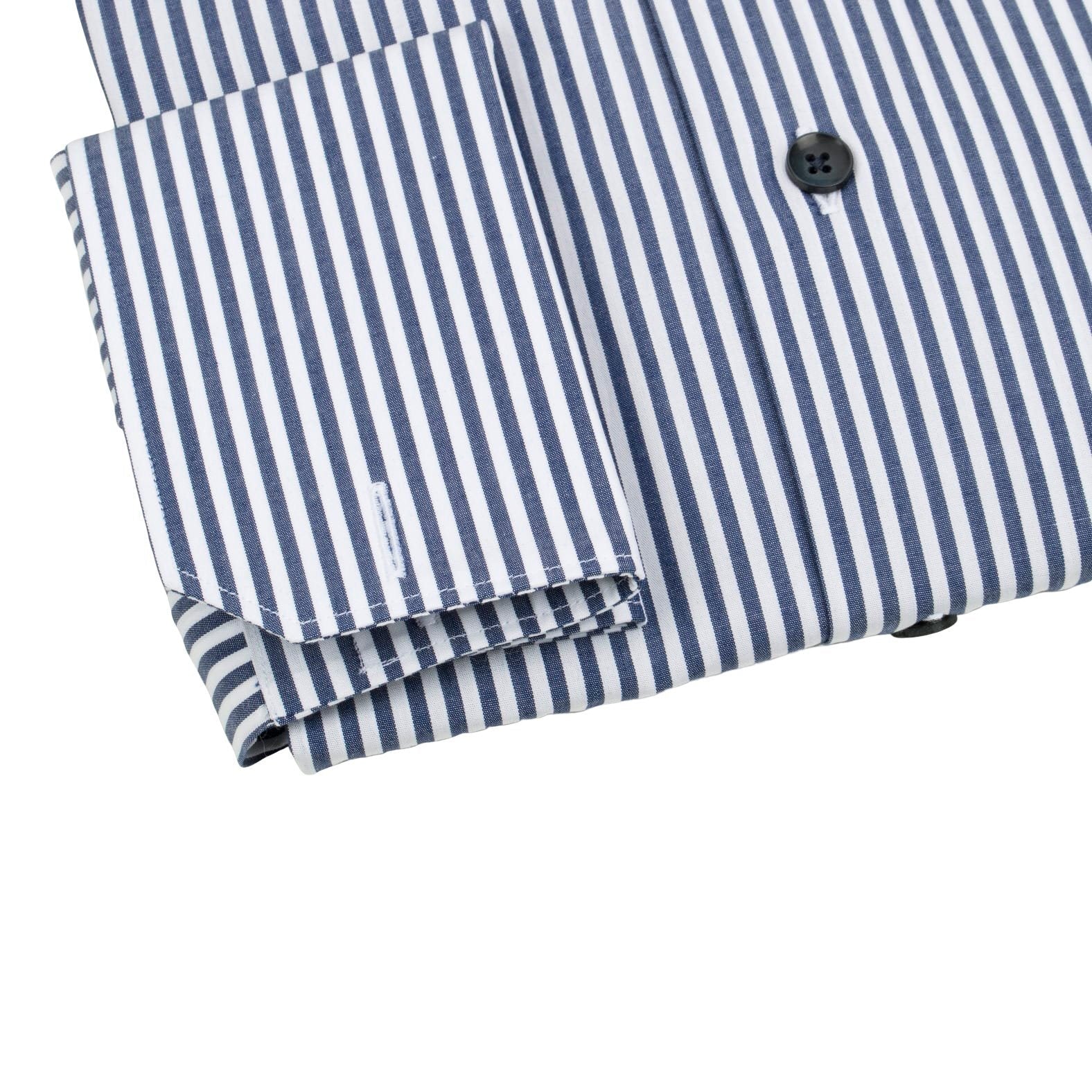 Navy Awning Poplin Dress Shirt-5
