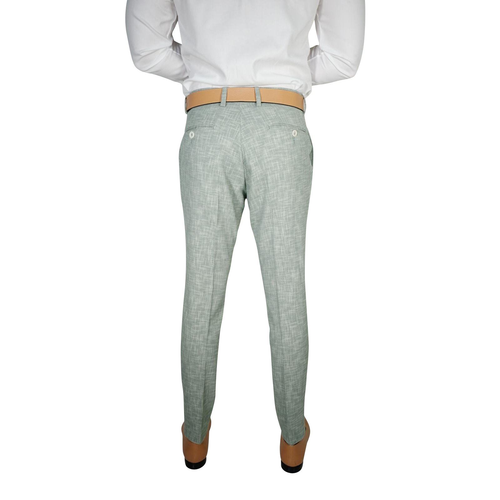 Mint Green Lino Tweed Trousers @ The Vault-5