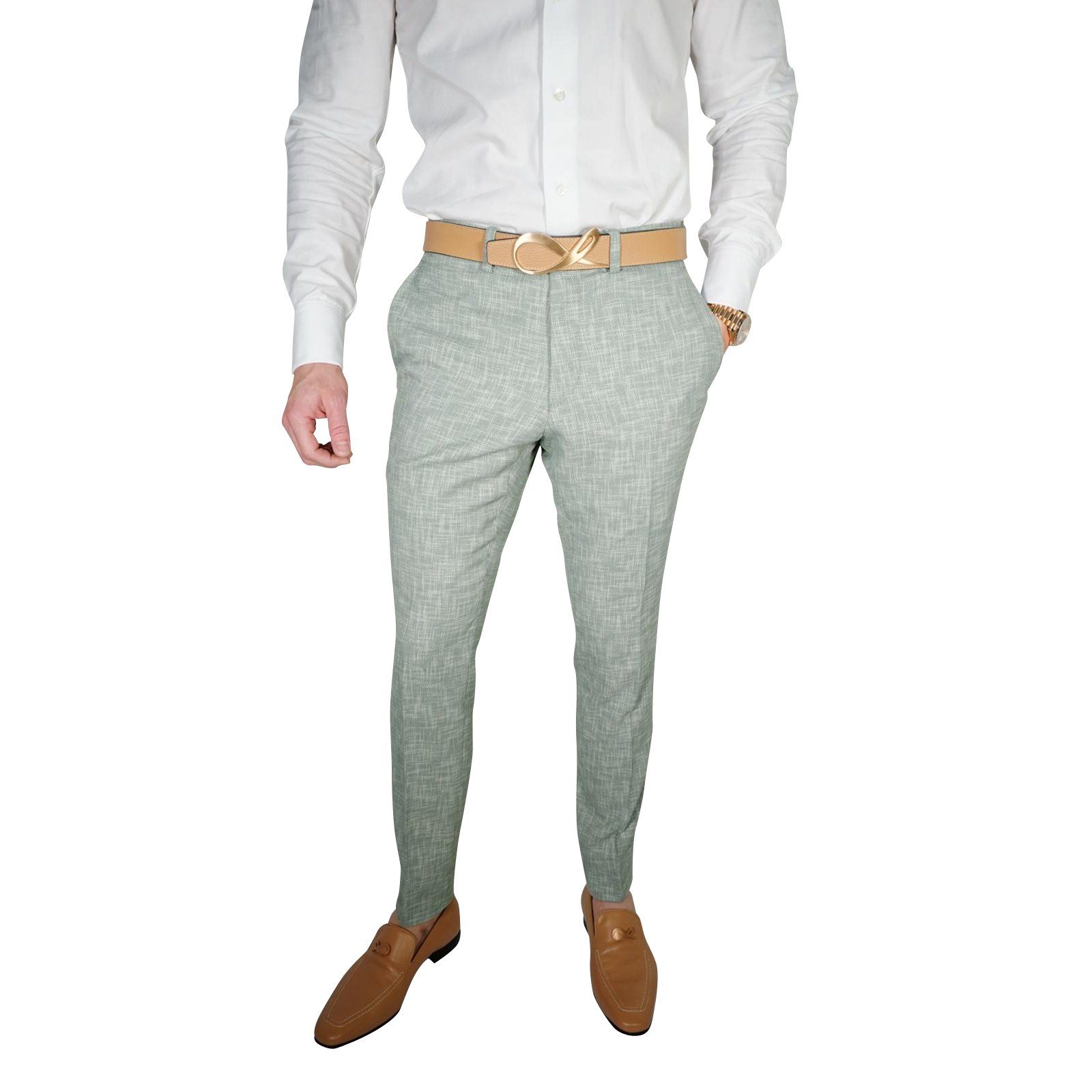 Mint Green Lino Tweed Trousers @ The Vault-3