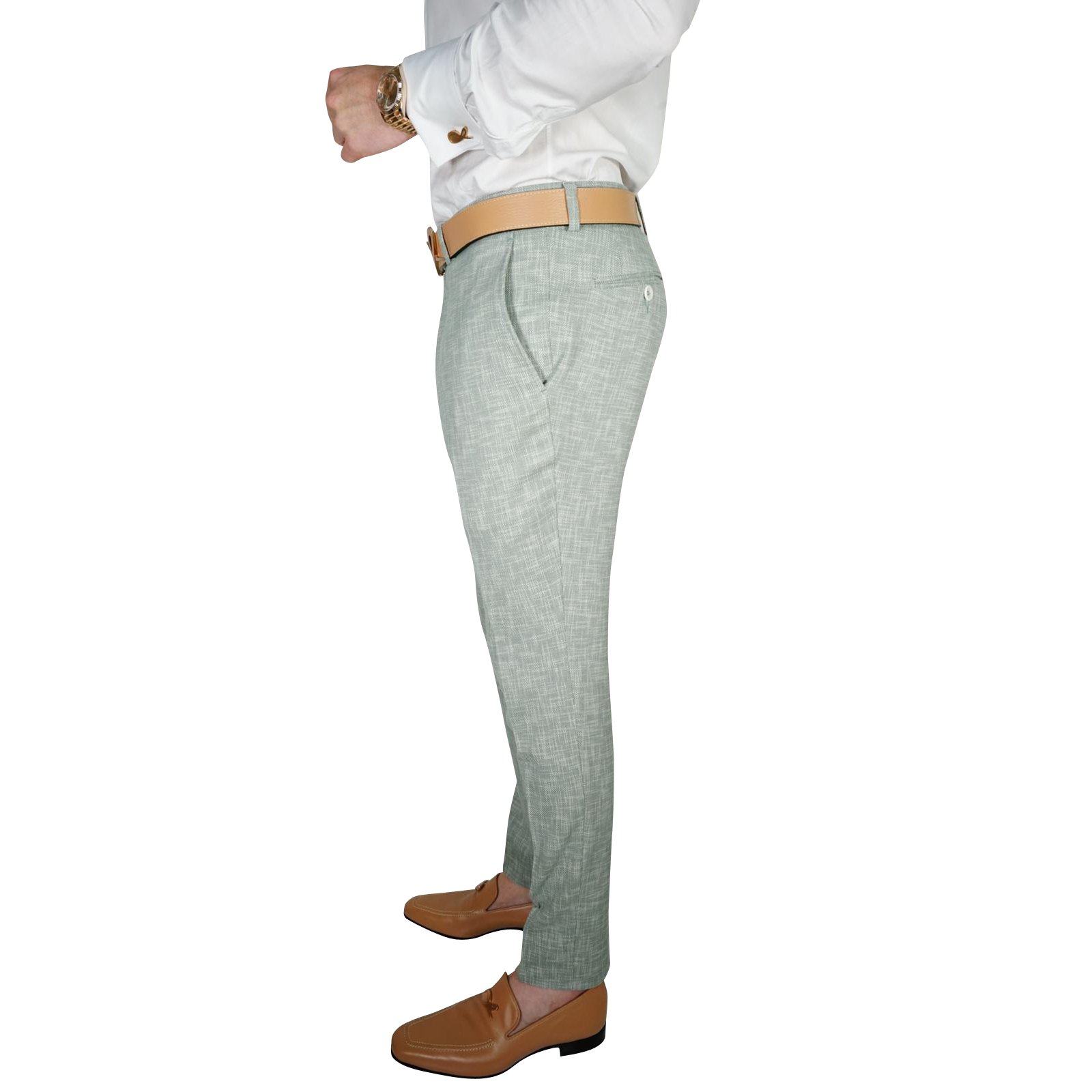 Mint Green Lino Tweed Trousers @ The Vault-4