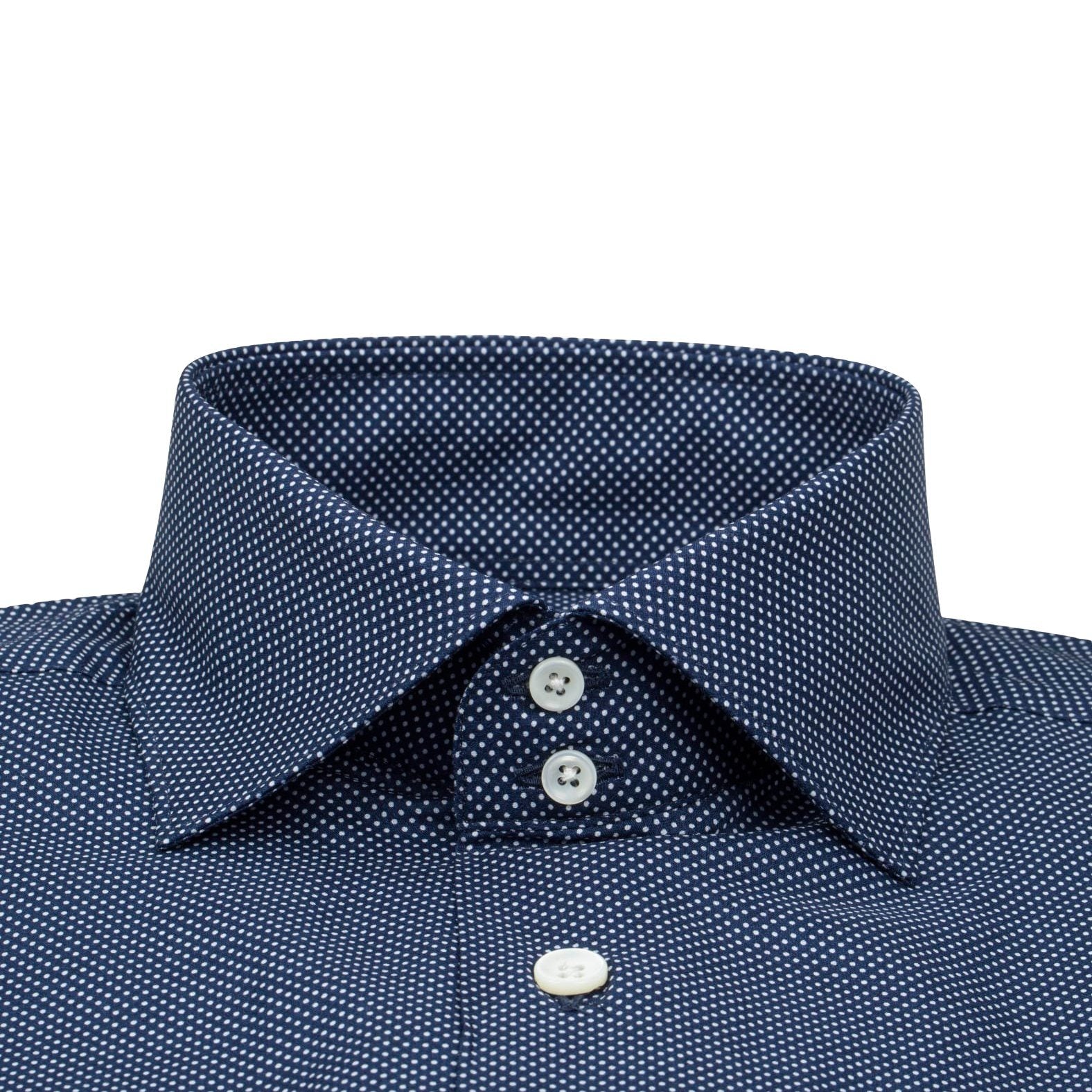 Navy Mini Dot Dress Shirt-3