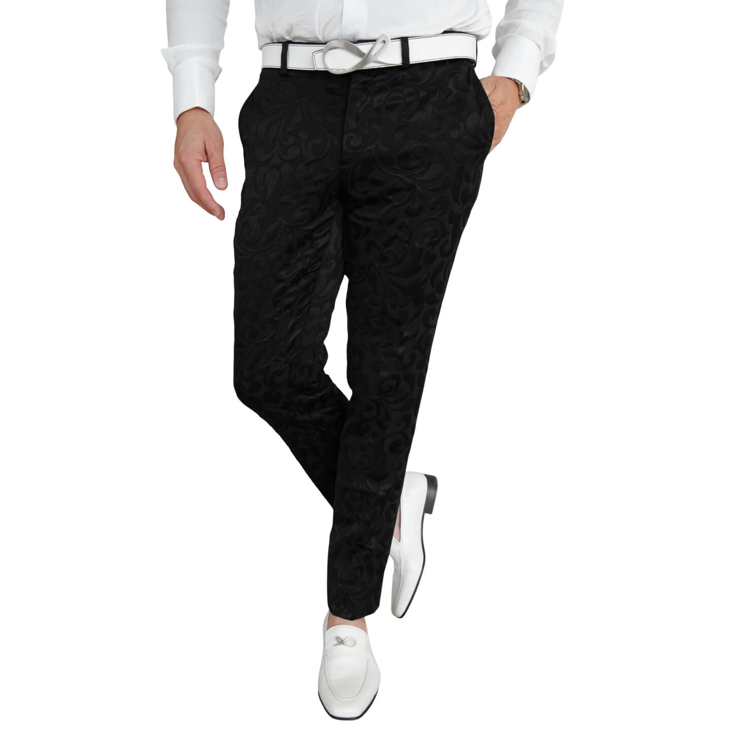 Black Paisley Trousers-1