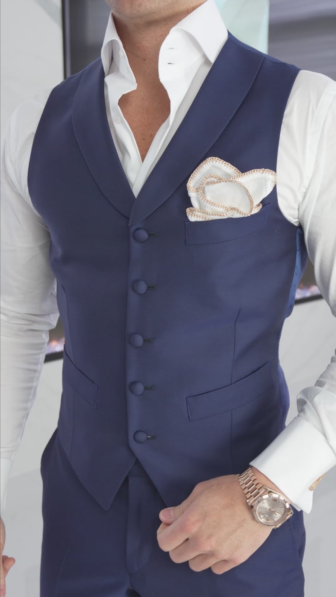 Navy Blue Evento Trousers @ The Vault-2