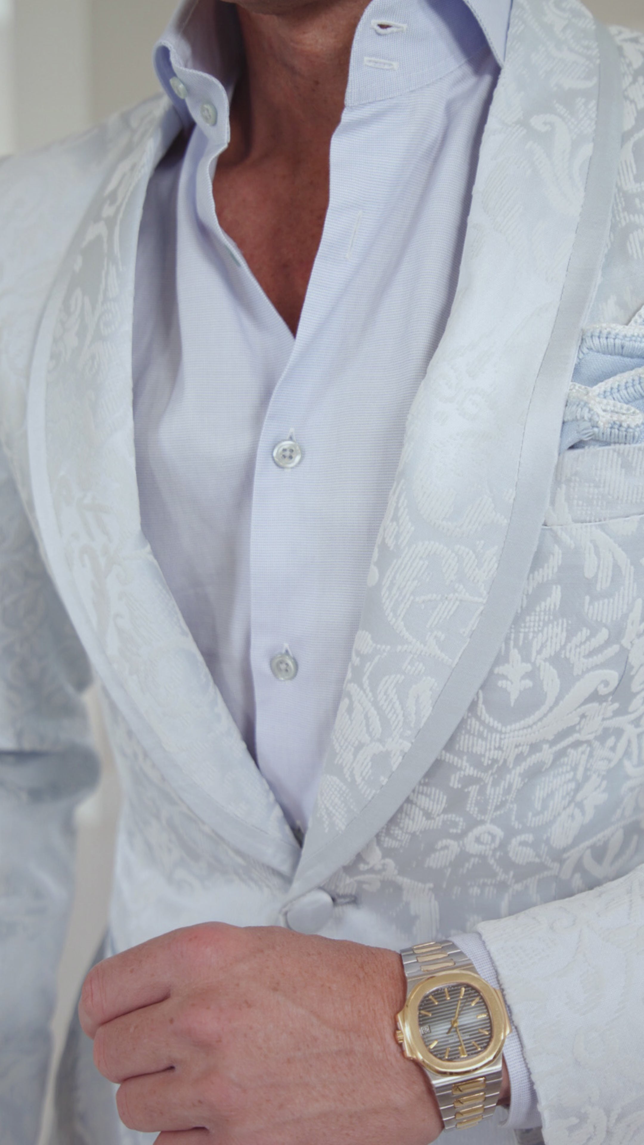 Blu Ghiaccio Paisley Trousers