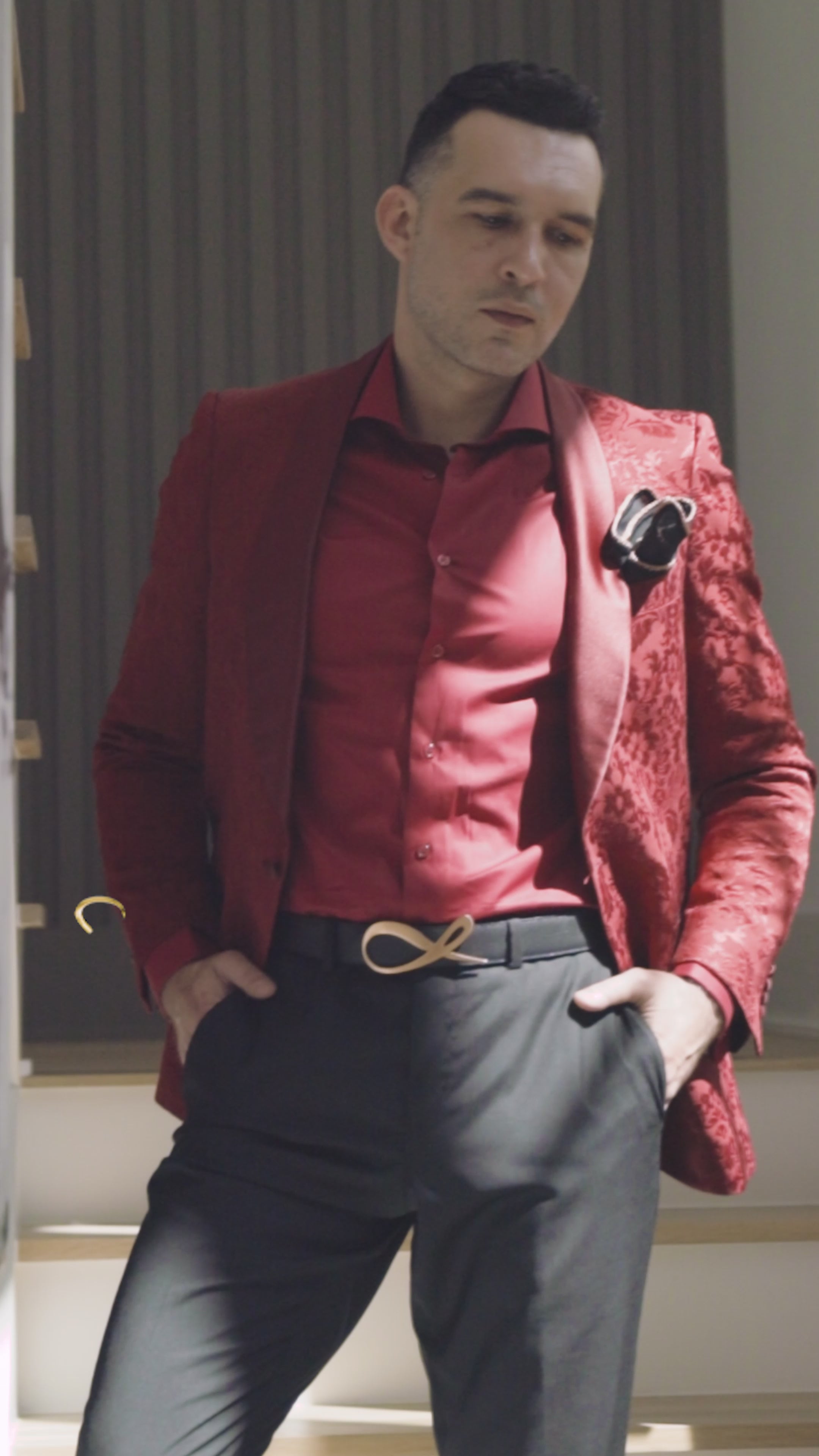 Burgundy Fiore Dinner Jacket-3