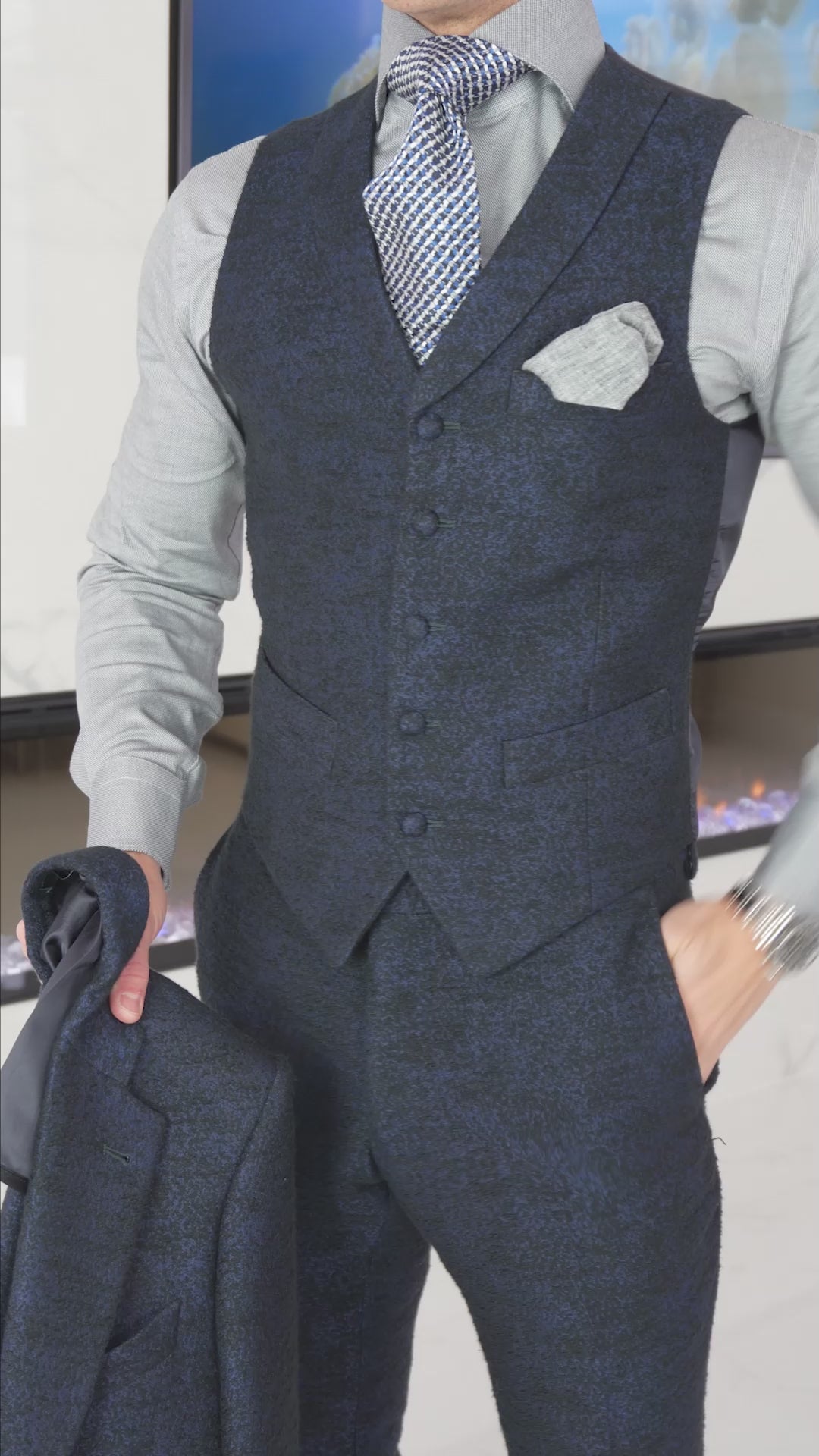 Midnight Blu Tweed Trousers @ The Vault