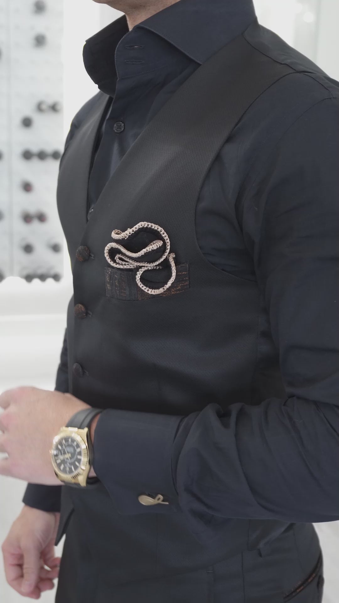 Black Bronze Astrato Naked Ciottoli Waistcoat @ The Vault-2