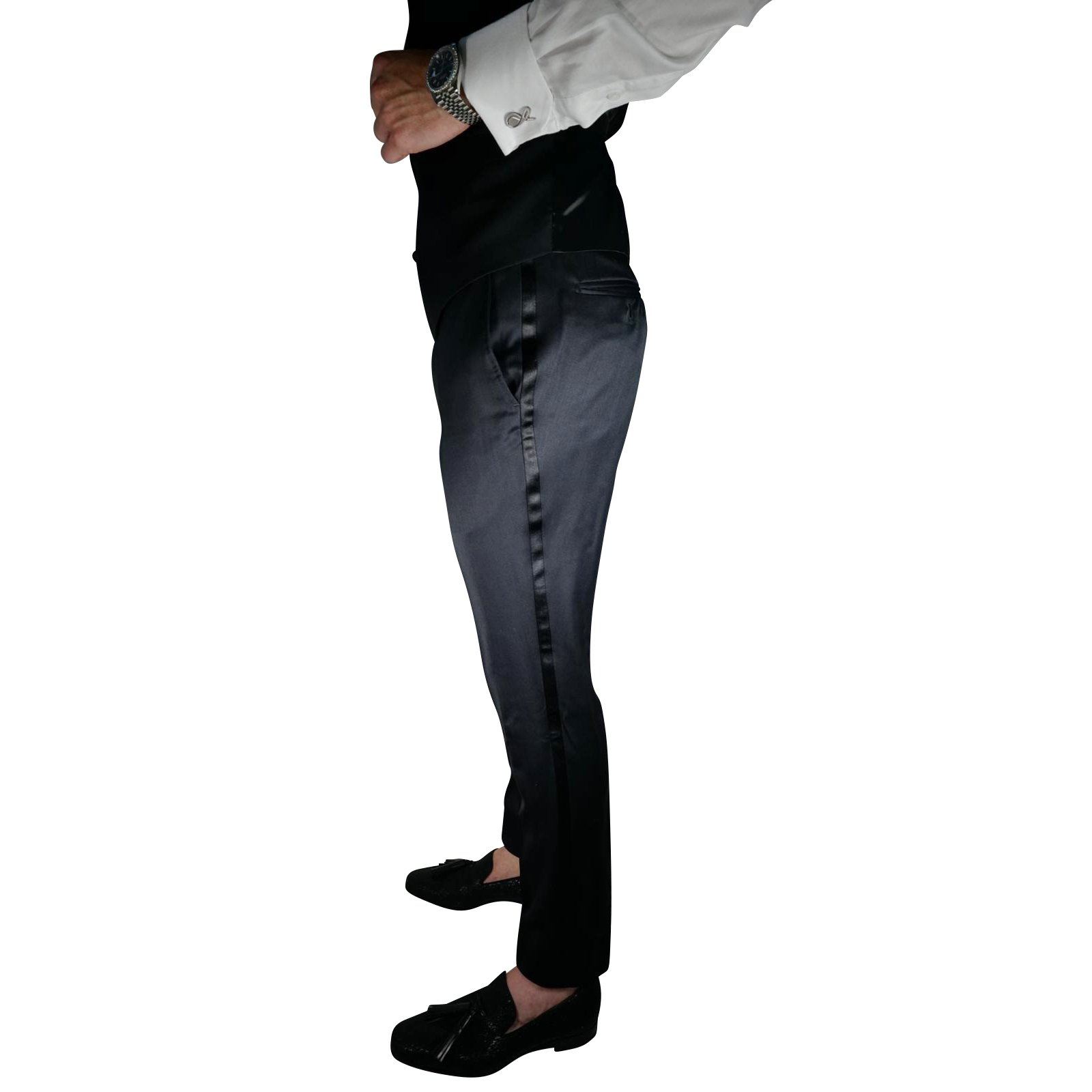 Black Tuxedo Style Trousers-3