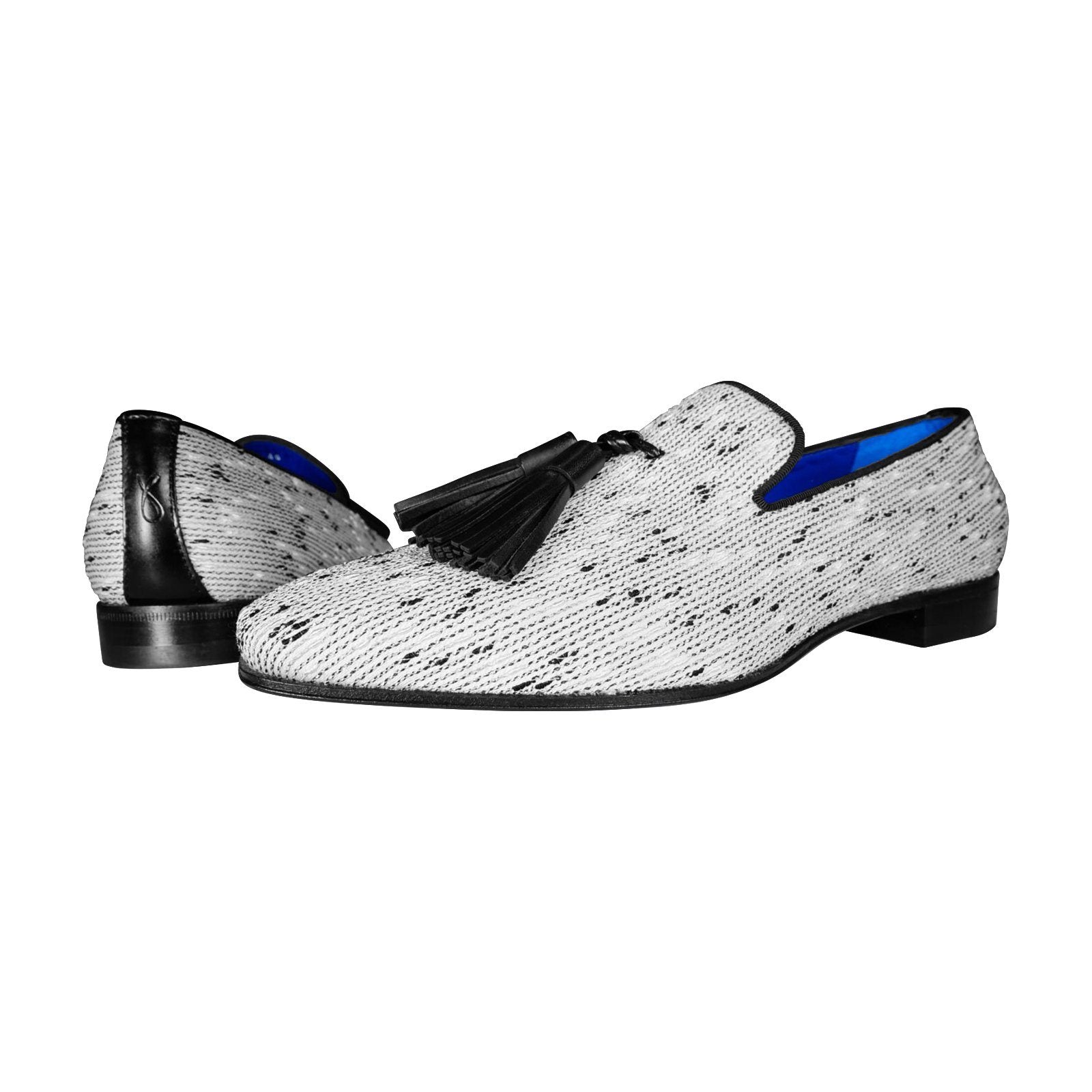 White Tweed Legare Tassel Loafer-3