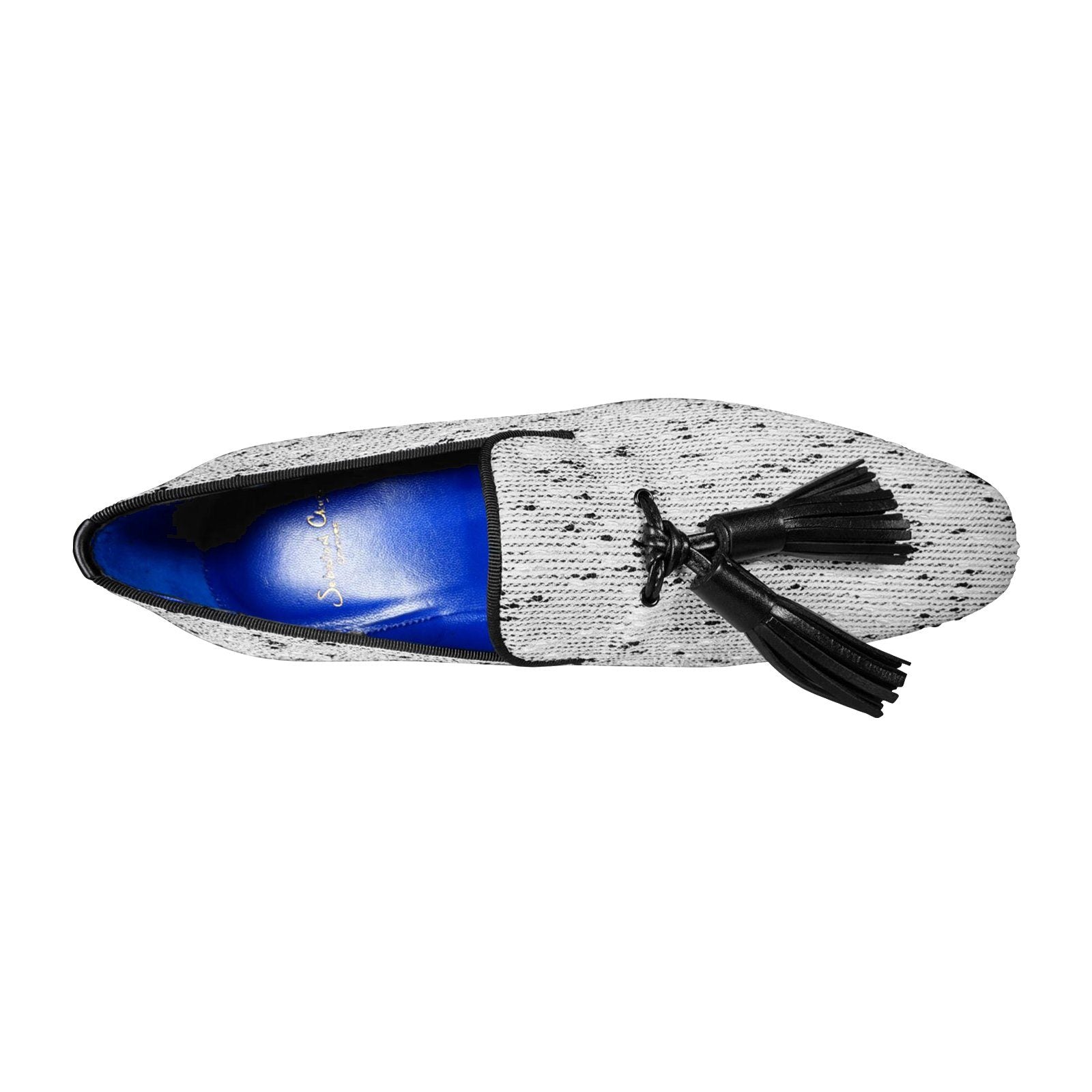 White Tweed Legare Tassel Loafer-6