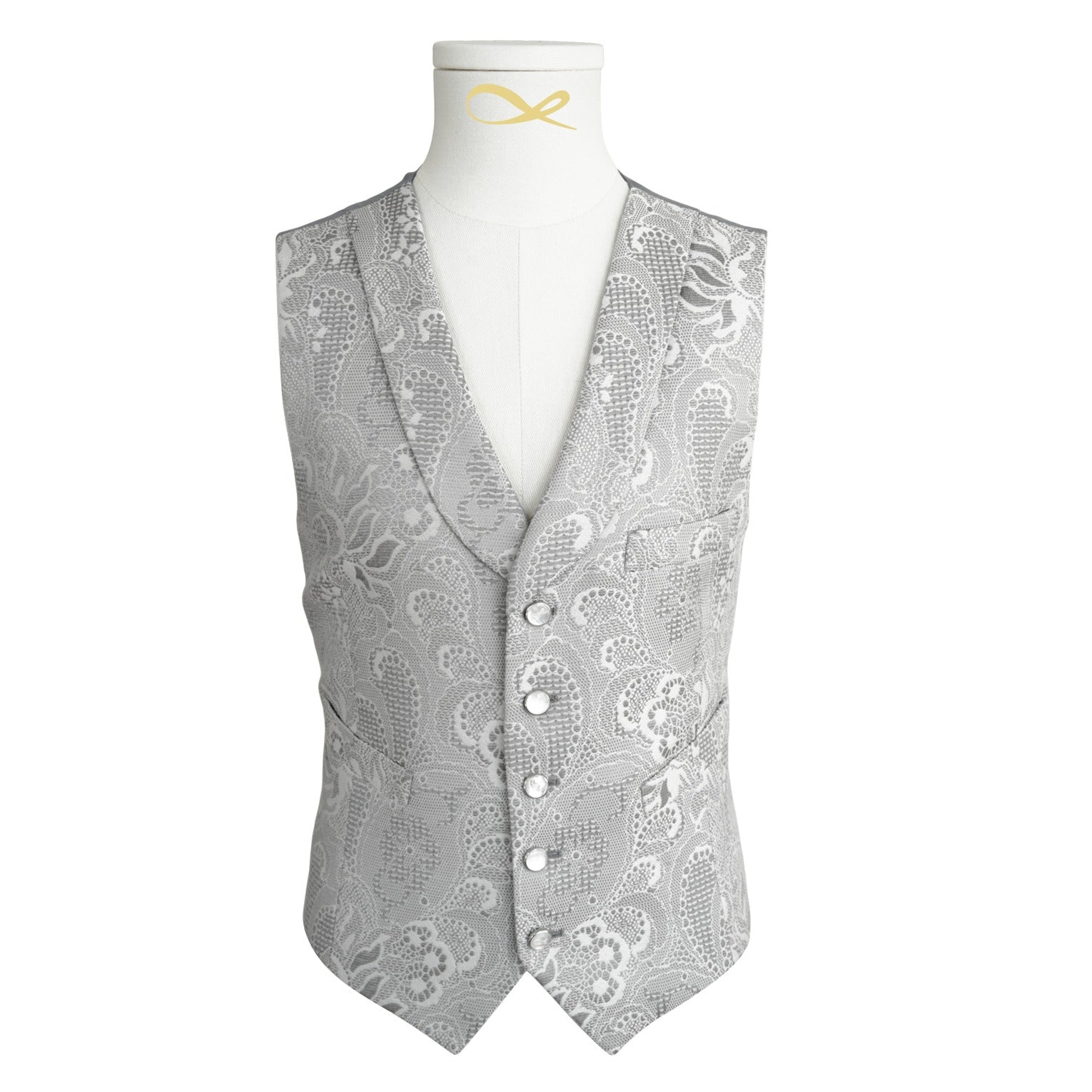 Grigio Damask Ciottoli Waistcoat-2