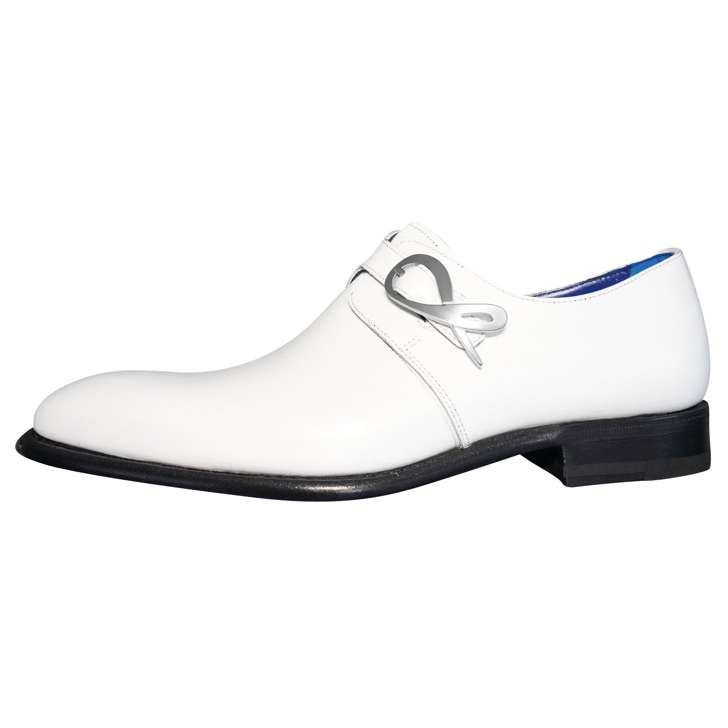 Bianco With Silver Hardware Monk Strap-7