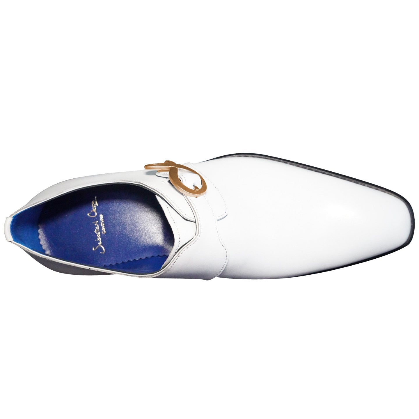Bianco With Yellow Gold Hardware Monk Strap-6