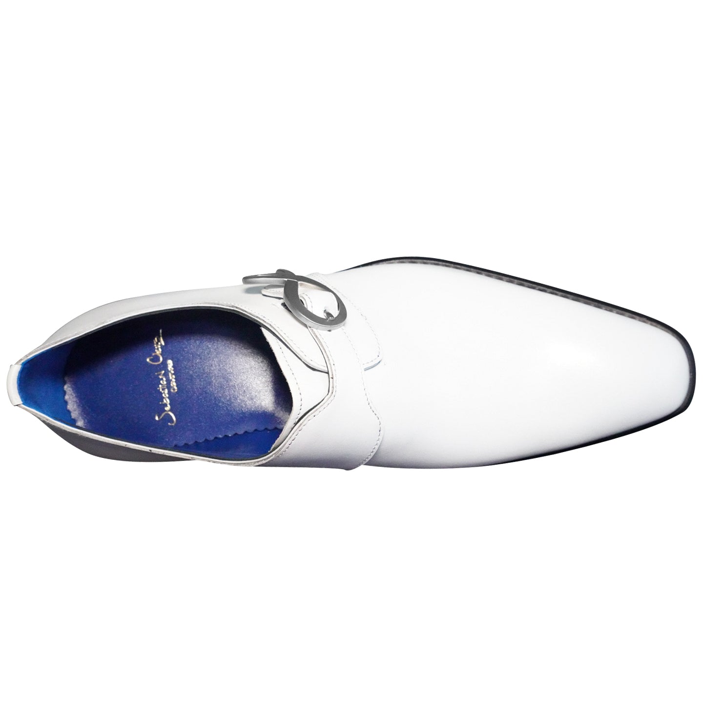 Bianco With Silver Hardware Monk Strap-6