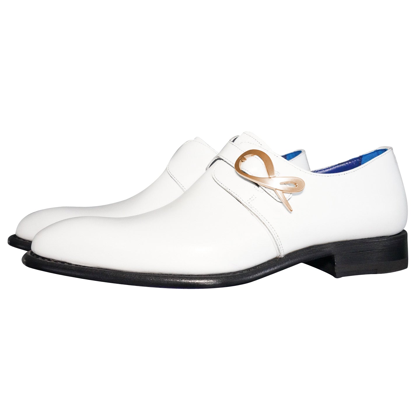 Bianco With Yellow Gold Hardware Monk Strap-3