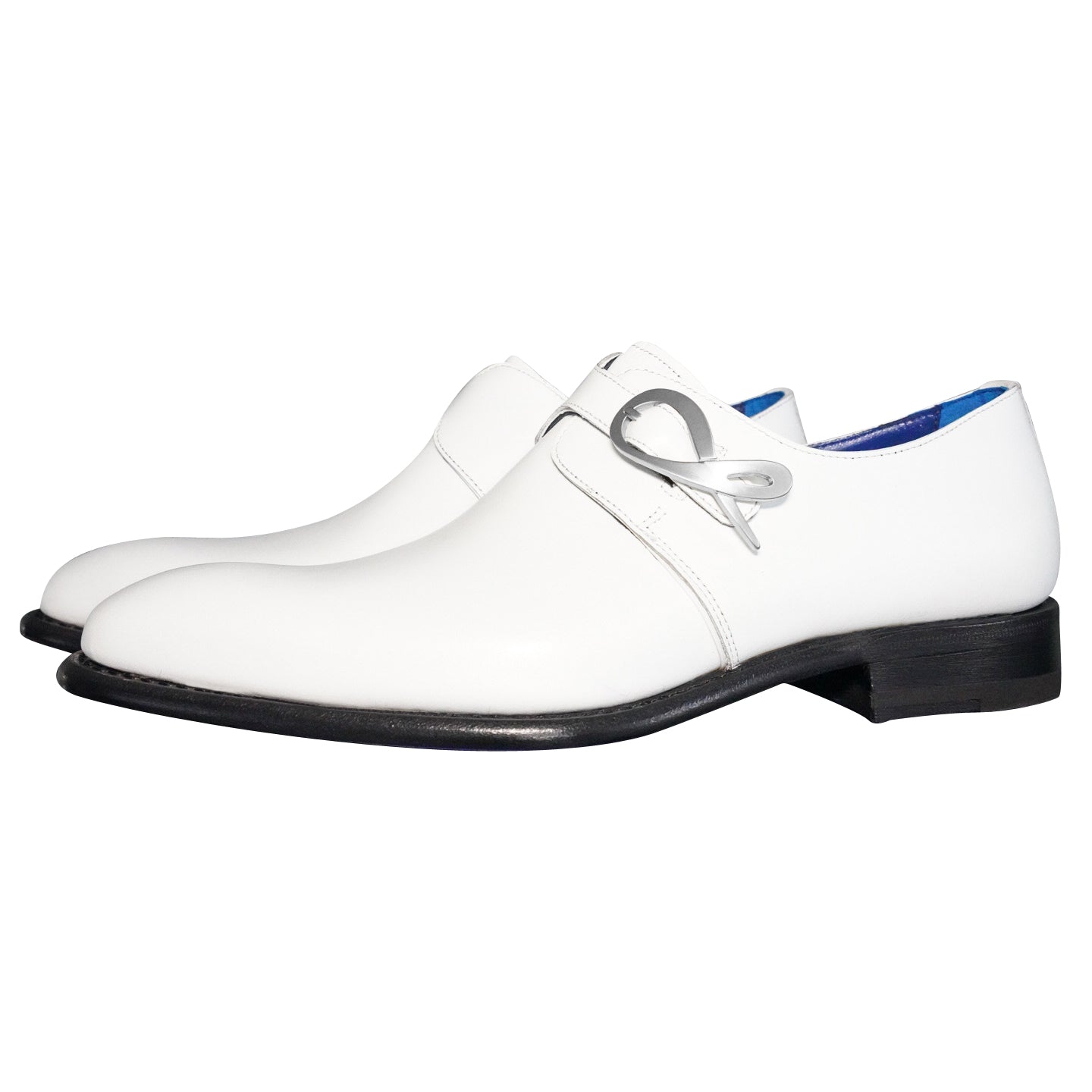 Bianco With Silver Hardware Monk Strap-3
