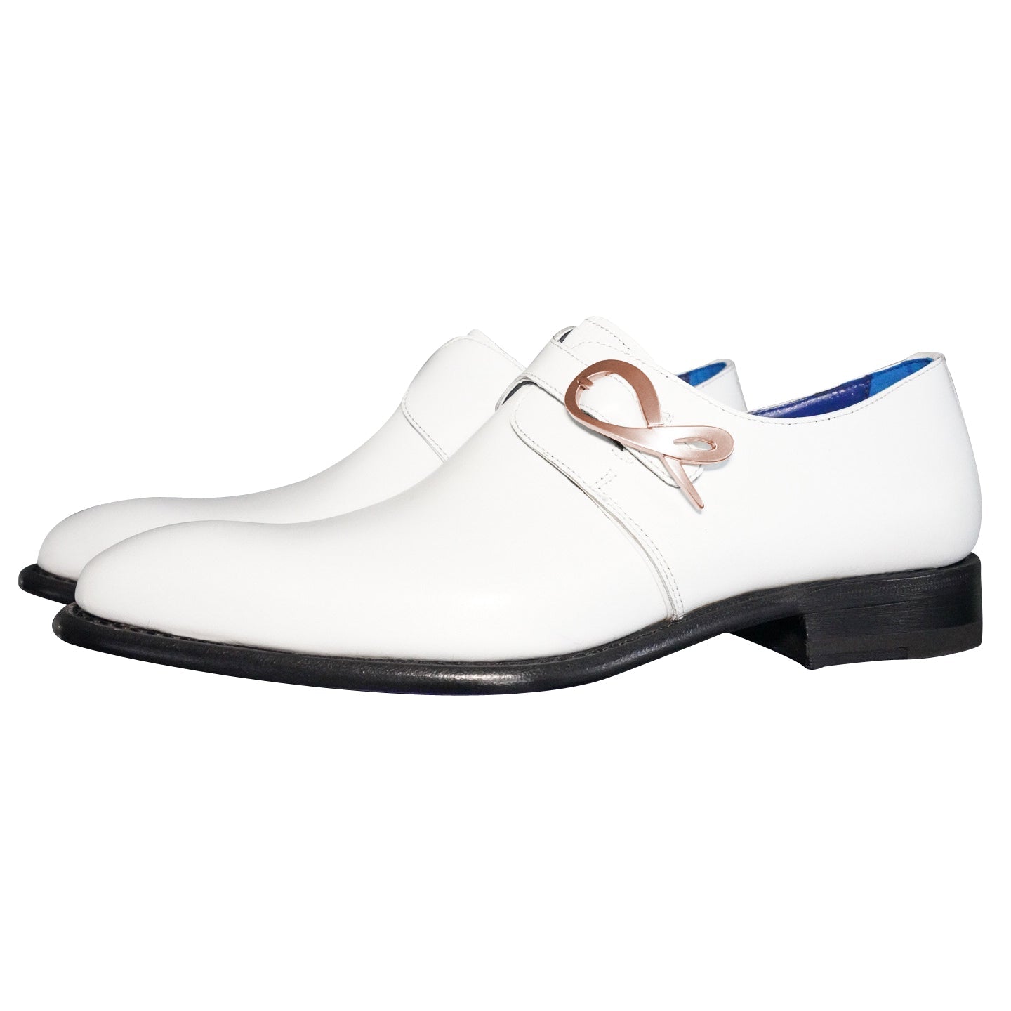 Bianco With Rose Gold Hardware Monk Strap @ The Vault-3