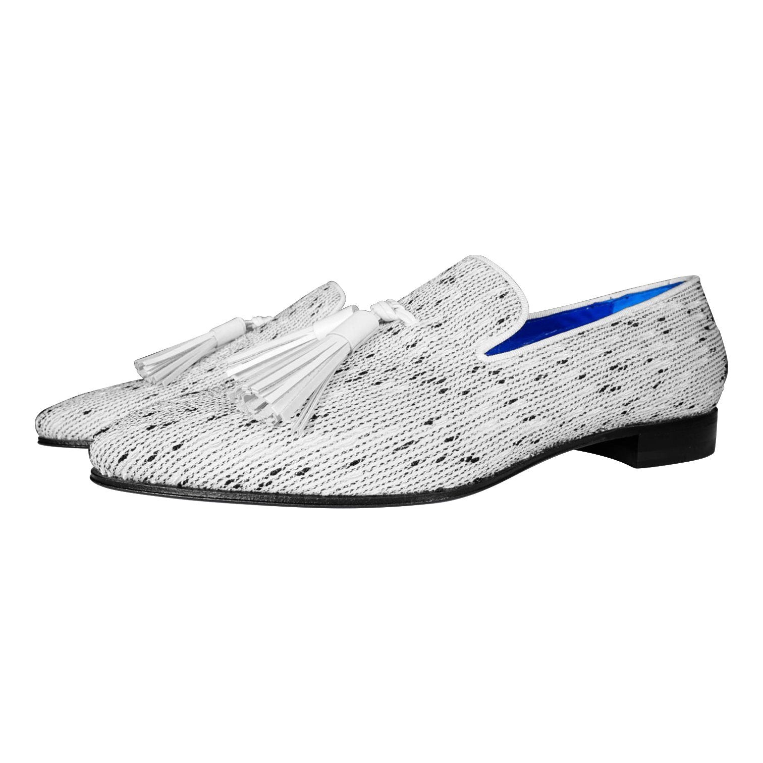 White Tweed Legare Tassel Loafer-3