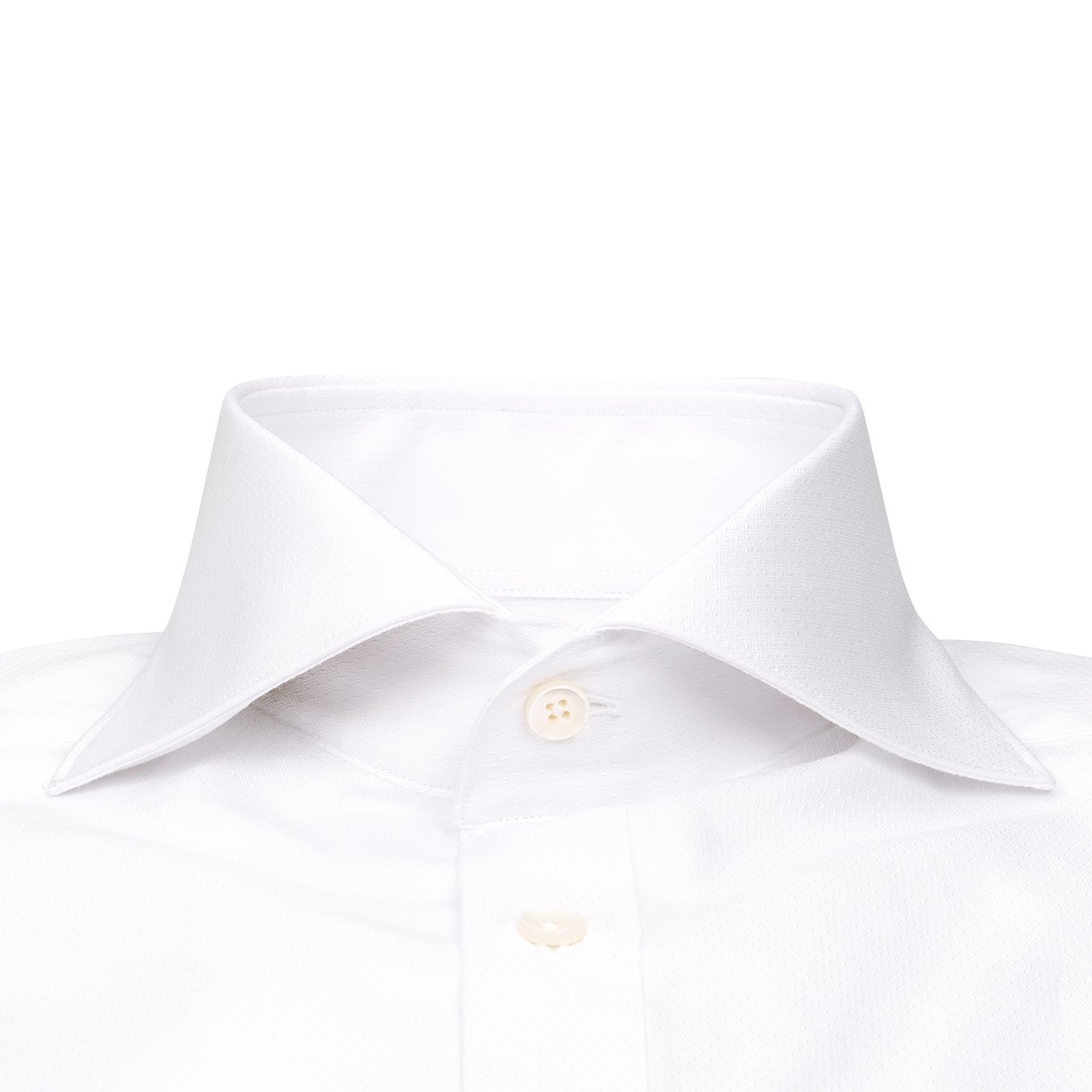 White Herringbone Jaquard Dress Shirt-4