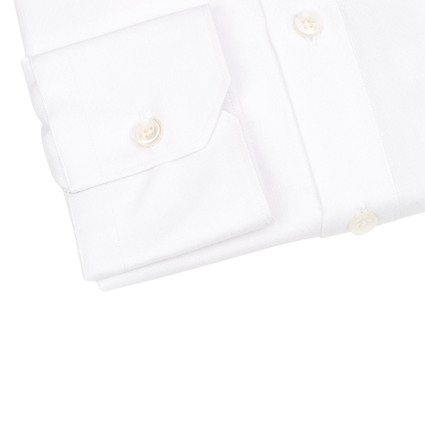 White Herringbone Jaquard Dress Shirt-5